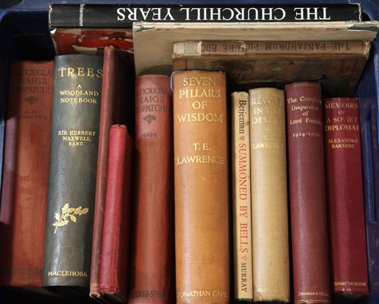 Two boxes of cloth bound books